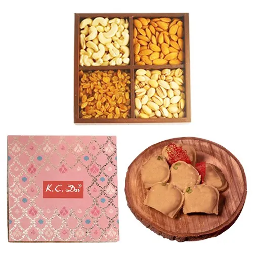 Nolen Gurer Jalbhora from K.C.Das with Mixed Dry Fruits