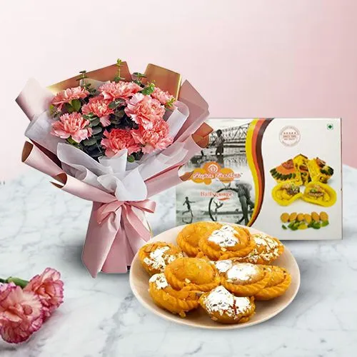 Cheerful Carnations N Chandrakala Bliss