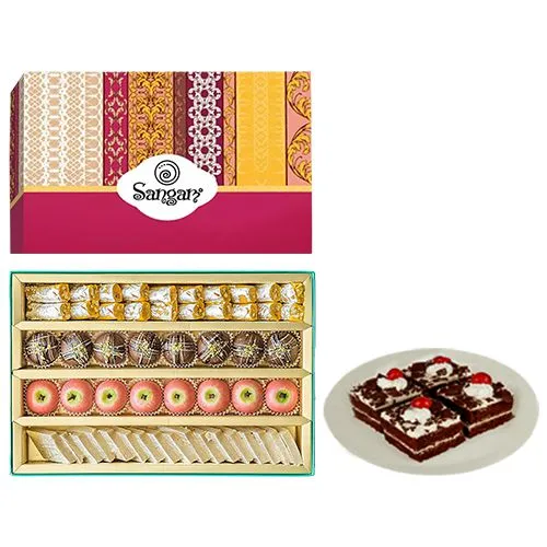 Cashew Delight from Sangam Sweets with Chocolate Pastry	