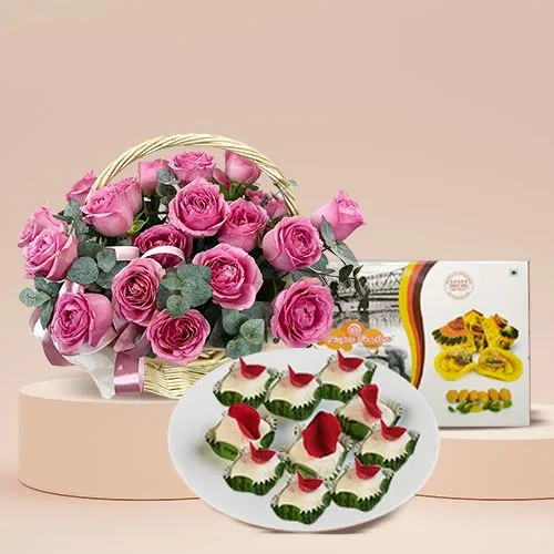 Pink Roses  N  Golap Pati Treat