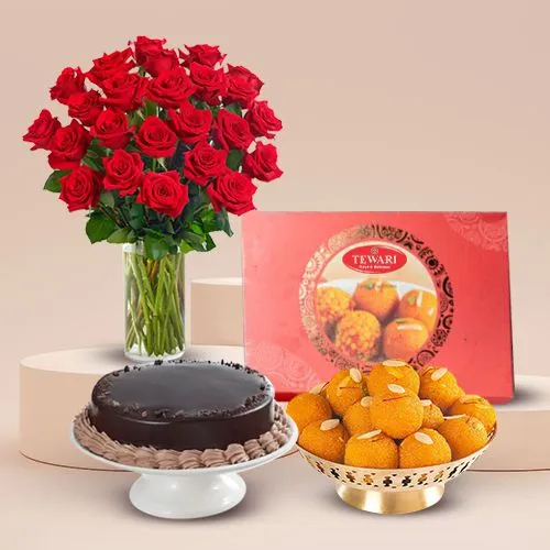 Heartfelt Roses with Decadent Gifts