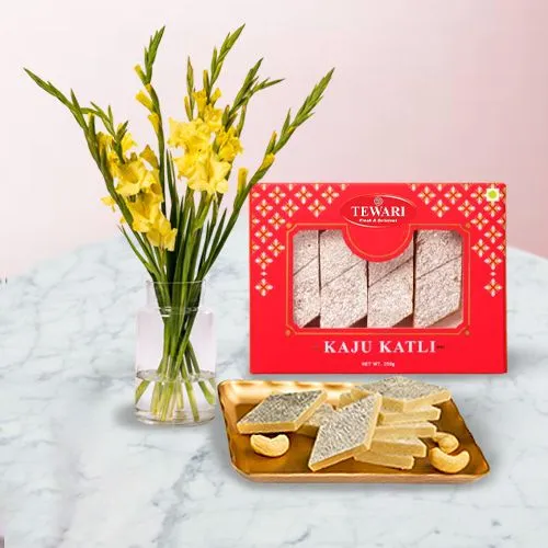 Radiant Gladiolus  N  Kaju Barfi Delight