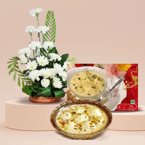 Pure Elegance  White Flowers N Rosomalai