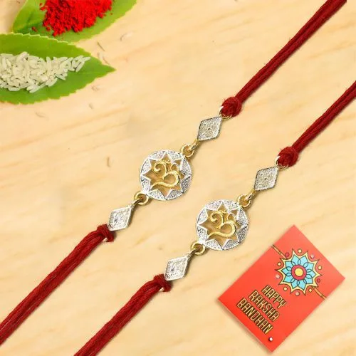 Elegant OM Rakhi Duo