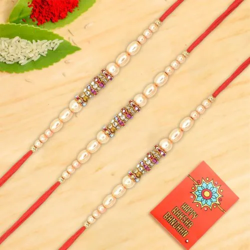Luxe Pearl Rakhi Trio