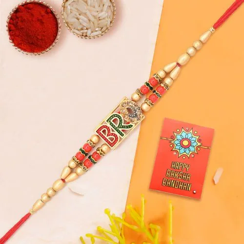 Trendy Stone Studded BRO Rakhi