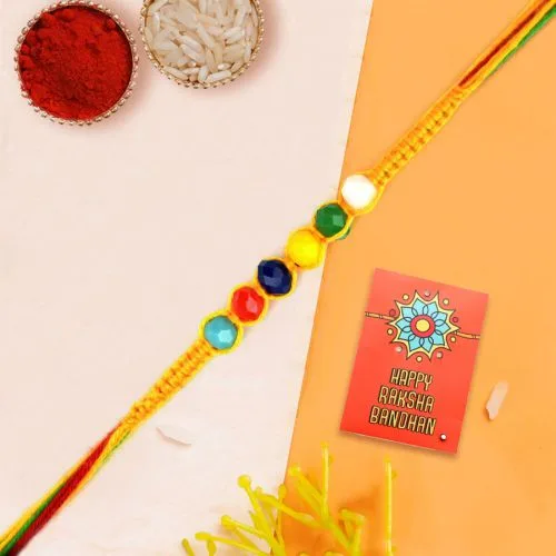 Beautiful Colorful Beads Rakhi Gift