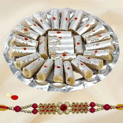 Traditional Rakhi with Royal Kaju Roll