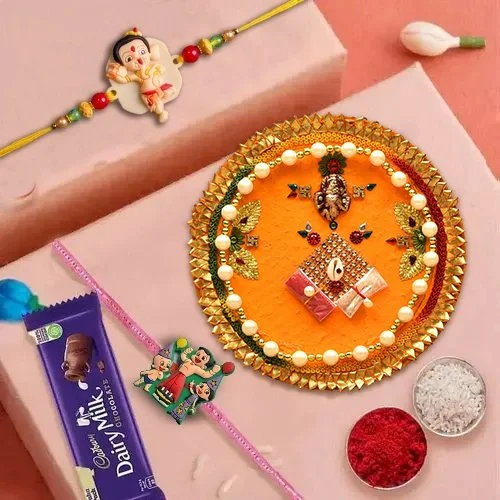 Splendid Kid Rakhi Rakhi Thali with and Dairy Milk