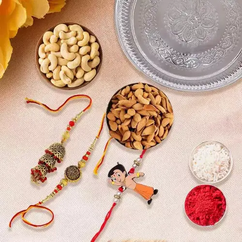Pious Silver Rakhi Thali Galore