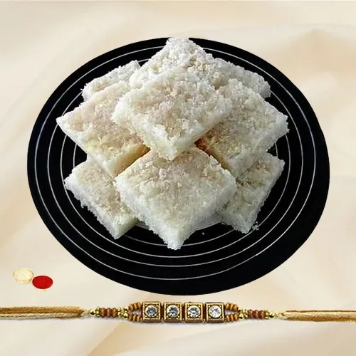 Coconut Barfi Delight with Fancy Rakhi