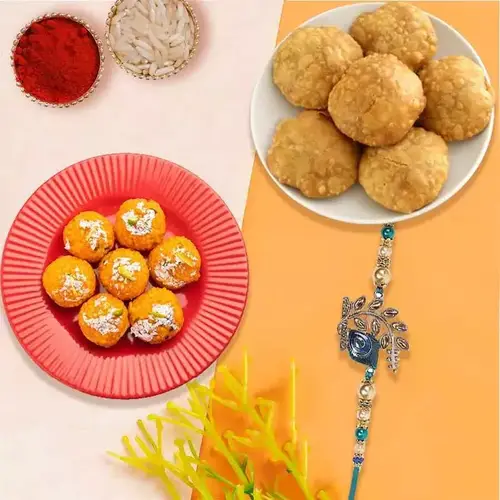 Boondi Ladoo & Moong Daal Kachori Delight with Rakhi