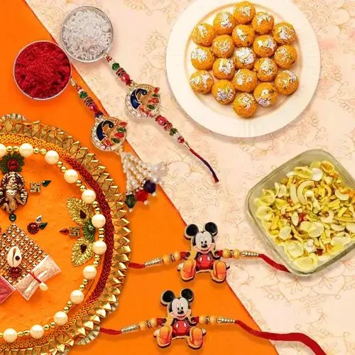 Bhaiya-Bhabhi Rakhi & Boondi Ladoo Combo Pack