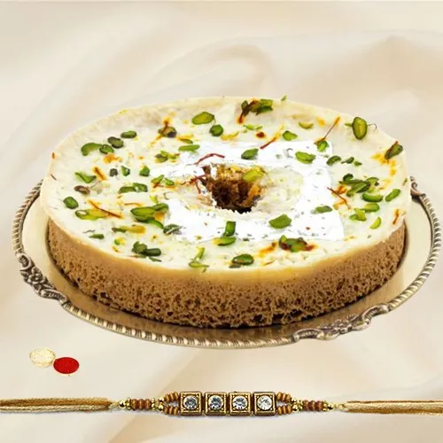 Festive Rakhi Hamper with Ghevar and Card