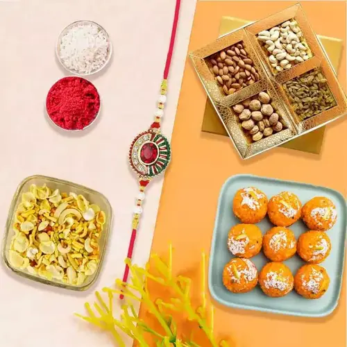 Rakhi Special with Sweets, Dry Fruits & Namkeen Combo