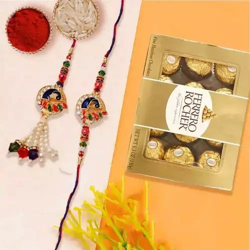 Bhaiya Bhabhi Rakhi with 16 Ferrero Rocher Delight
