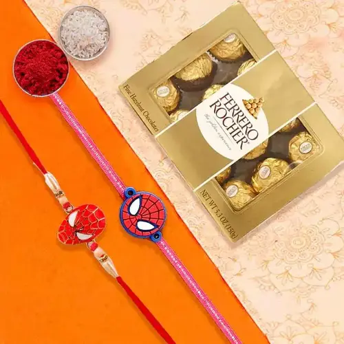 Wonderful Spiderman Rakhi with Ferrero Rocher
