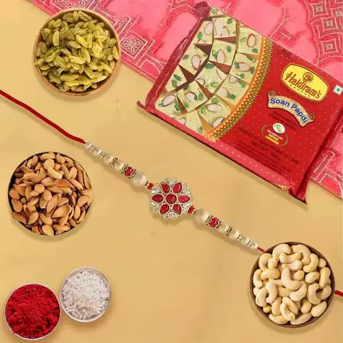 Haldirams Soan Papdi with Dry Fruits N Ethnic Rakhi