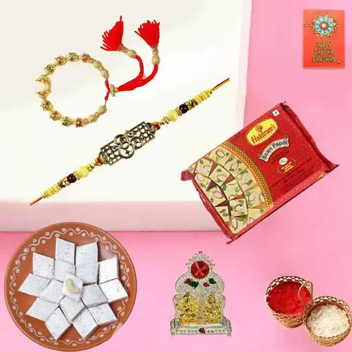 Remarkable Bhaiya Bhabhi Set Rakhi with Assortments Combo