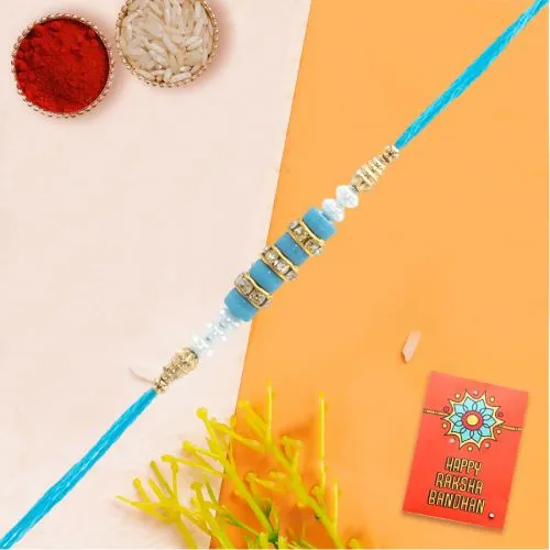 Blue Stone Auspicious Rakhi Wonder