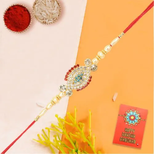 Graceful Stone n Beaded Rakhi Bond