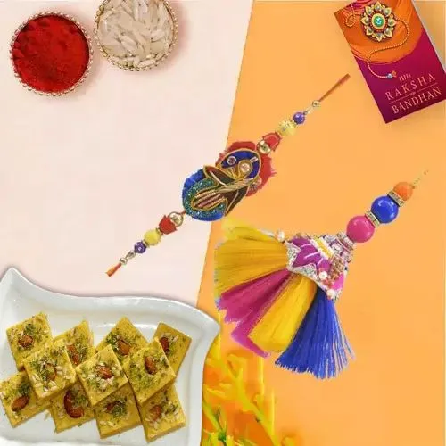 Elegant Zardosi Work Lumba Rakhi n Patisha