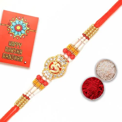 Elegant American Diamond OM Rakhi