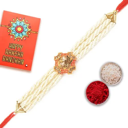 Luxe Pearl Rakhi Set