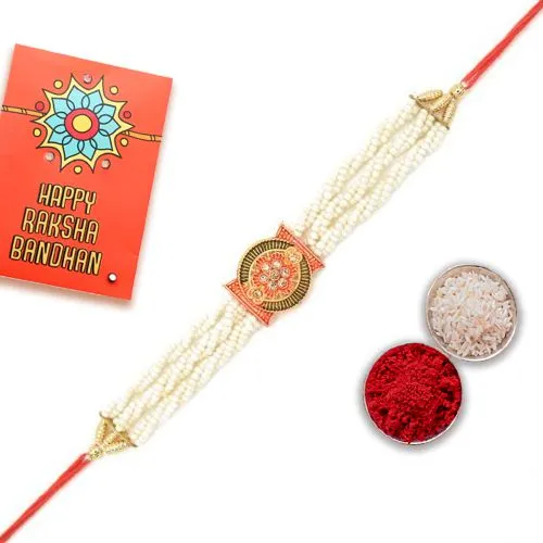 Luxurious Heavy Pearl Rakhi Gift