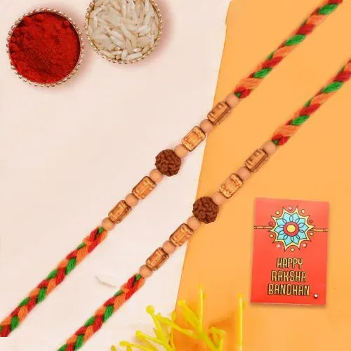 Spiritual Rudraksh Rakhi Duo