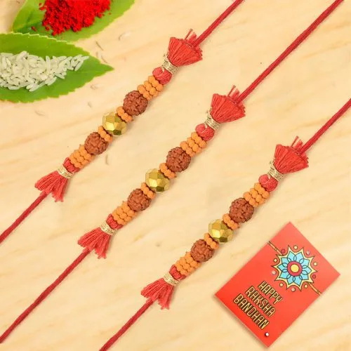 Spiritual Rudraksh Rakhi Trio
