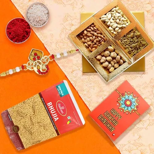 Rakhi with Haldiram Bhujiya & Dry Fruits Delight