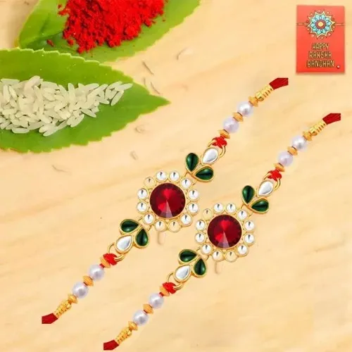 Buy this Twin Set of Ethnic Rakhi for brother in USA