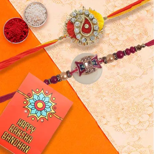 Deluxe Rakhi Pair: Sparkle & Tradition