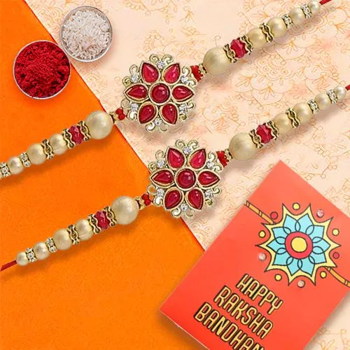 Twin Pearl Rakhi Set