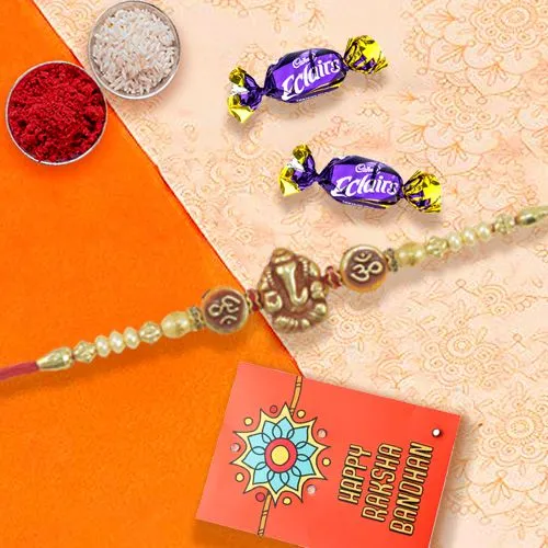 Divine Ganesh Rakhi With Sweet Chocolates