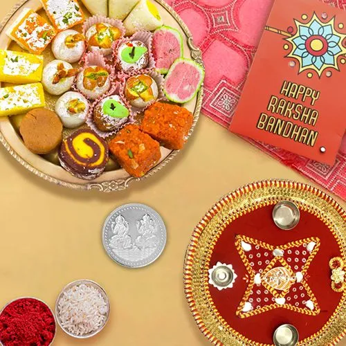 Festive Rakhi Gift Set With Sweets