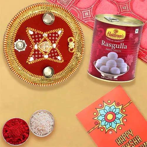 Traditional Rakhi Thali & Rasgulla Delight