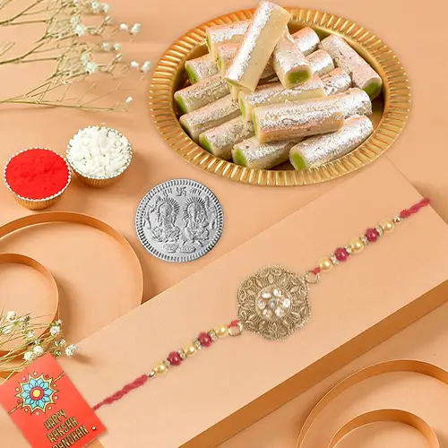 Brothers Rakhi Bundle with Kaju & Silver Coin