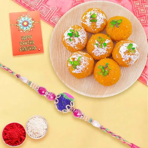 Brotherly Love: Mauli Rakhi & Boondi Ladoo Gift