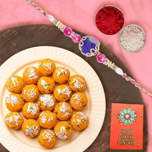 Sweet Bond: Rakhi with Ladoo Surprise