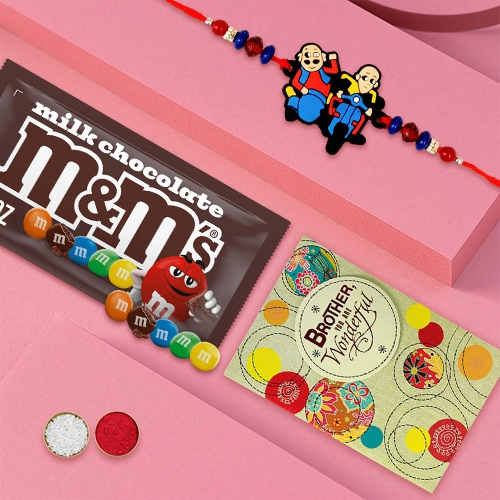 Colorful M&Ms & Motu Patlu Rakhi