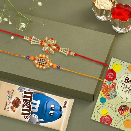 Duo Rakhi and M&Ms Combo