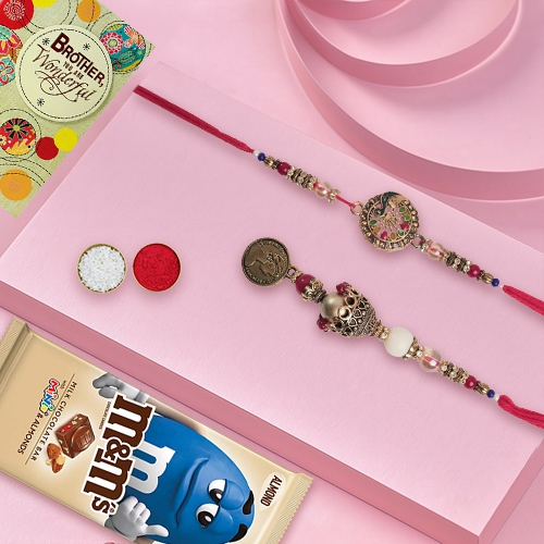 Bhaiya Bhabhi Rakhi & M&Ms Combo