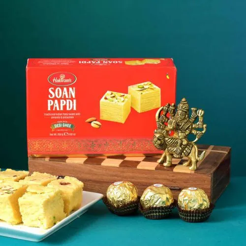 Divine Durga Idol N Treats Delight