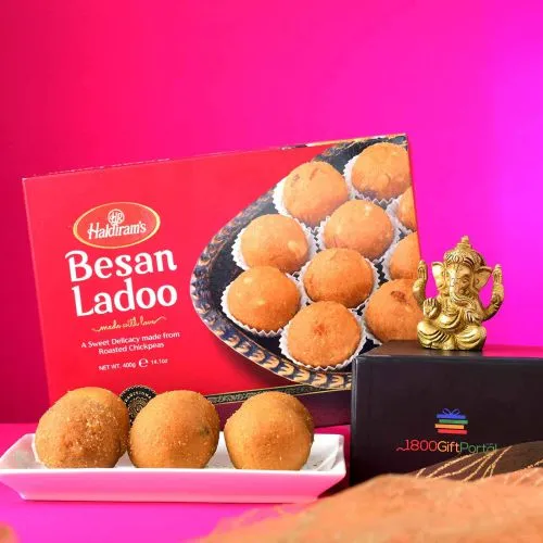 Ganesha Charm & Besan Laddoo Treat