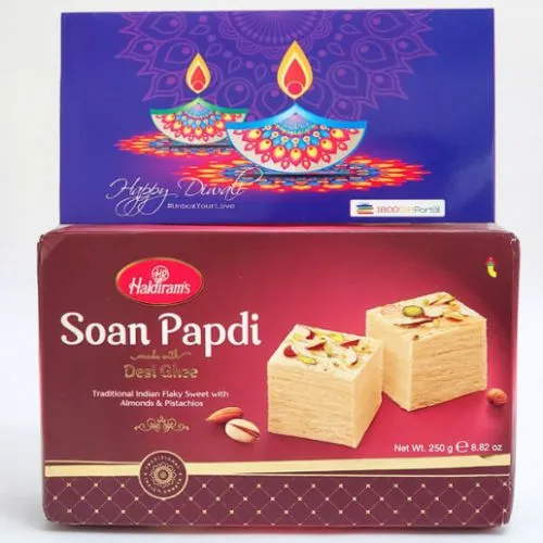 Soan Papdi Delight with Diwali Card