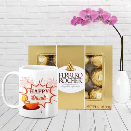 Personalized Diwali Mug & Ferrero Delight