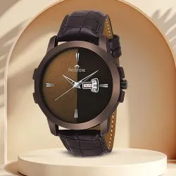 Timeless Analog Mens Leather Watch