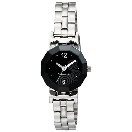 Sonata analog black dial women's watch 2025